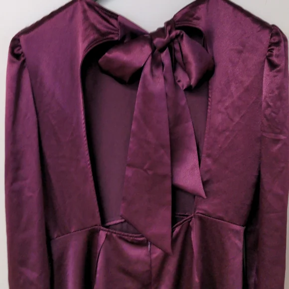 Topshop Satin Tie Back Midi Dress Size 10 - Picture 8 of 12